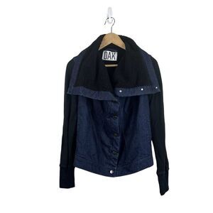 OAK Denim Sherpa Fleece Drape Collar Jacket